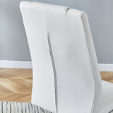 Modern Dining Chairs With Padded Seat, Metal Legs