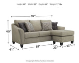 Kestrel - Queen Sofa Chaise Sleeper - Driftwood