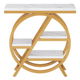 Modern Narrow End Table With 3 Tier Shelves