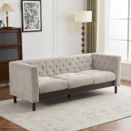 Upholstered Sofa Modern 3 Seater Sofa Couch With Tufted Design For Living Room