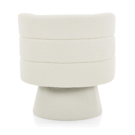 Swivel Accent Chair, 360° Rotating Design With Ergonomic Support For Living Room, Bedroom & Home Office - Cream White