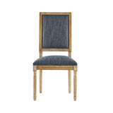 French Country Style Dining Chair With Upholstered Seating And Fluted Legs