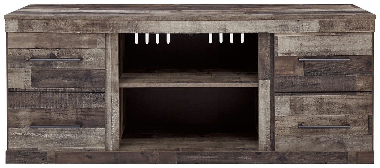 Derekson - LG TV Stand w/Fireplace Option - Multi Gray