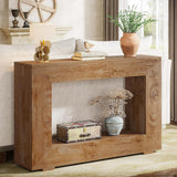 Narrow Entryway Storage Console Table With Open Shelf
