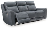 Mindanao - 2 Pc. - Power Reclining Sofa, Power Reclining Loveseat with Console - Steel
