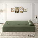 Convertible Plush Corduroy Foam-Filled Sleeper Sofa Bed With 2 Pillows