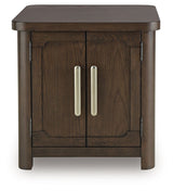 Breckington - Dark Brown - Rectangular 2-door End Table