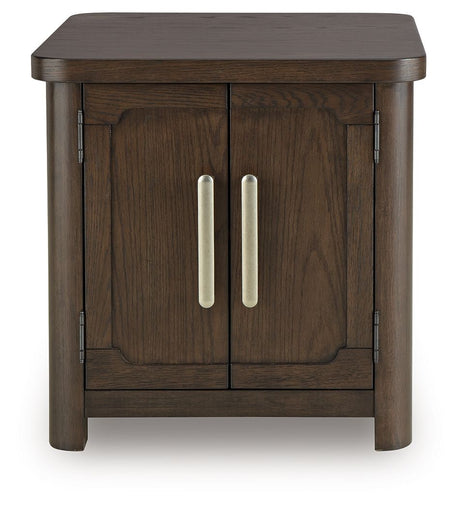Breckington - Dark Brown - Rectangular 2-door End Table