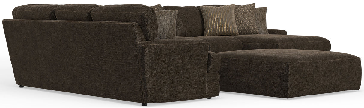 Mammoth - 3 Piece Sectional With Cocktail Ottoman (RSF Chaise) - Chocolate