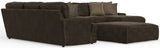 Mammoth - 3 Piece Sectional With Cocktail Ottoman (RSF Chaise) - Chocolate