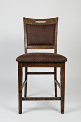 Cannon Valley - Upholstered Back Stool (Set of 2) - Distressed Medium Brown