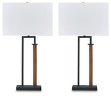 Voslen - Metal Table Lamp (Set of 2) - Black / Brown