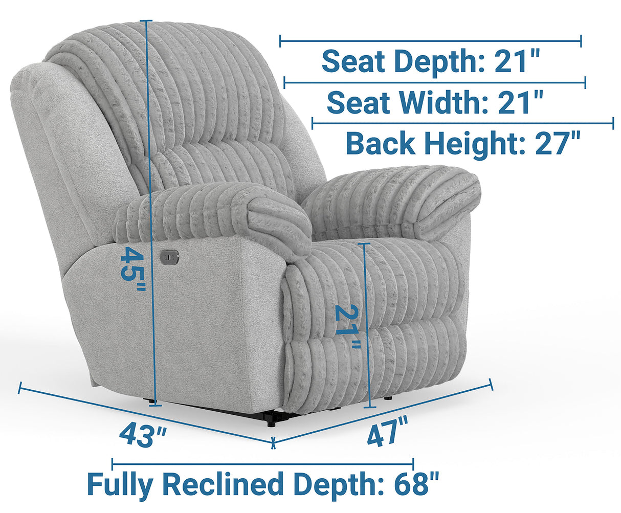 Shaggy - Power Lay Flat Recliner With Zero Gravity