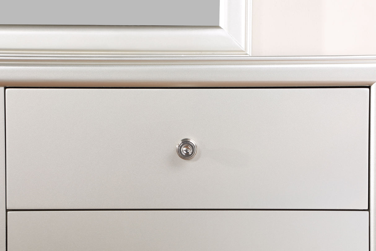 Omni - Dresser And Mirror - Pearl Silver