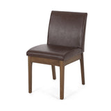Modern Dining Chair With Upholstery - Dark Brown
