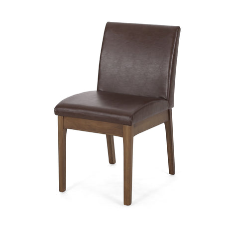 Modern Dining Chair With Upholstery - Dark Brown