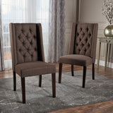 Sophisticated Tufted Dining Chair With High Back Design