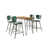 Nature's Edge - 5 Piece Counter Set With Modern Barstools - Natural