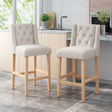 Vienna - Contemporary Fabric Tufted & Wingback Counter Stools (Set of 2)