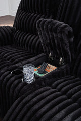 Rhine Falls - Onyx - Double Reclining Power Loveseat With Console