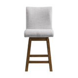 Carmela - Swivel Counter Chair (Set of 2) - Brown / Light Gray Linen