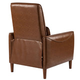 Upholstered Push Recliner Chair With Rubber Wood Legs For Living Room