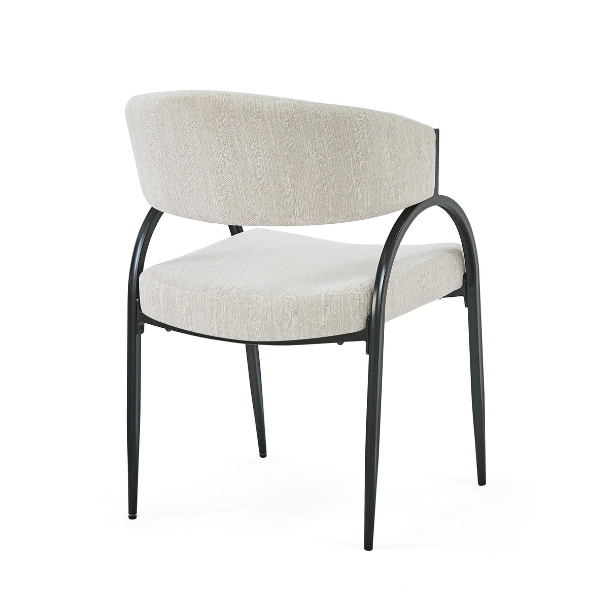 Contemporary Upholstered Dining Chairs With Metal Legs (Set of 2)