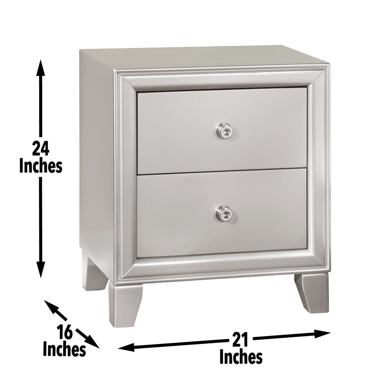 Omni - 5 Piece King Bedroom Set - Pearl Silver