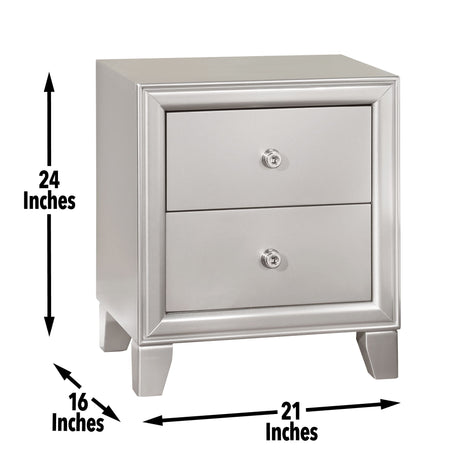 Omni - 5 Piece King Bedroom Set - Pearl Silver