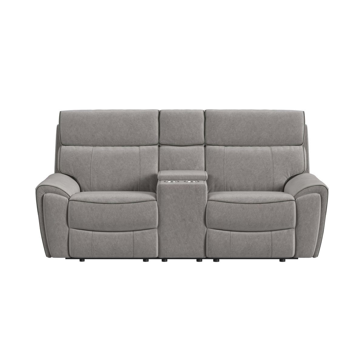 Jackpot - P1 Loveseat With Console - Explore Light Gray