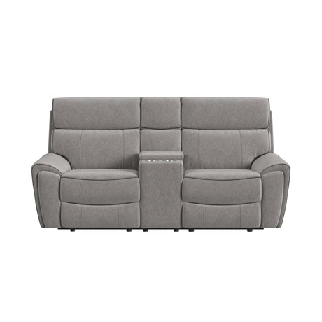 Jackpot - P1 Loveseat With Console - Explore Light Gray