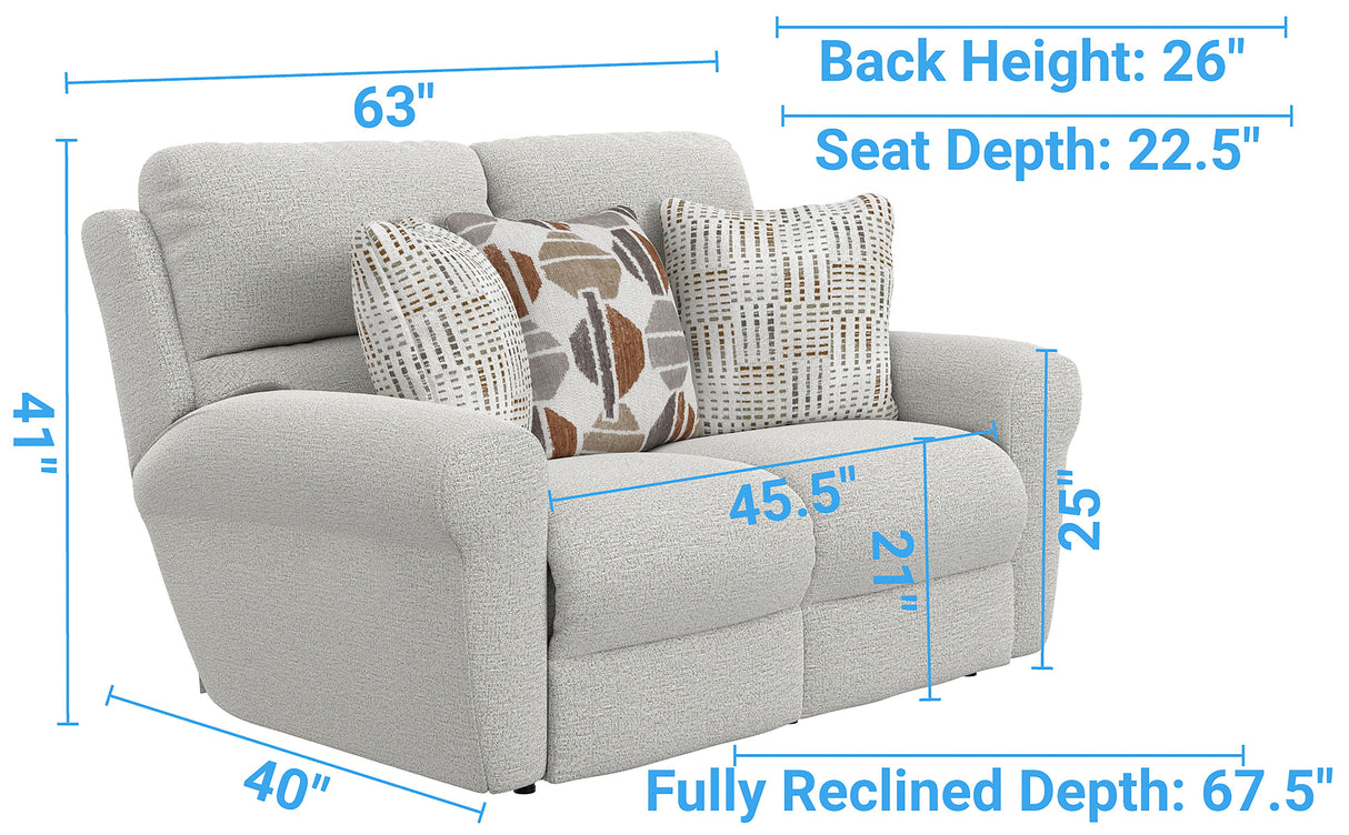 Kellen - Lay Flat Reclining Loveseat - Ecru