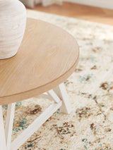 Fawndell - Antique White / Brown - Occasional Table Set (Set of 3)