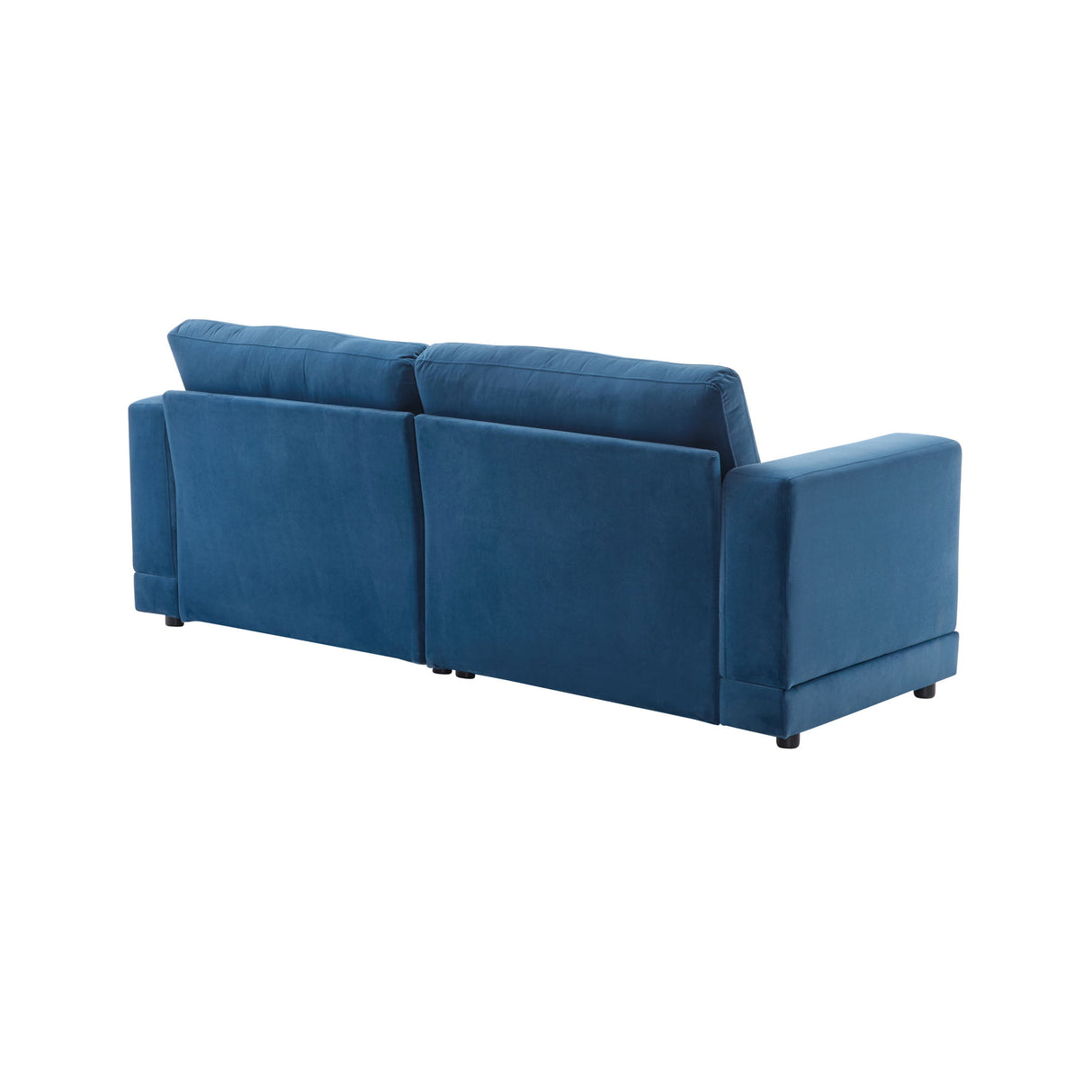 Modern Square Arm Sofa With Soft Fabric Upholstery, Deep Cushions