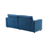 Modern Square Arm Sofa With Soft Fabric Upholstery, Deep Cushions