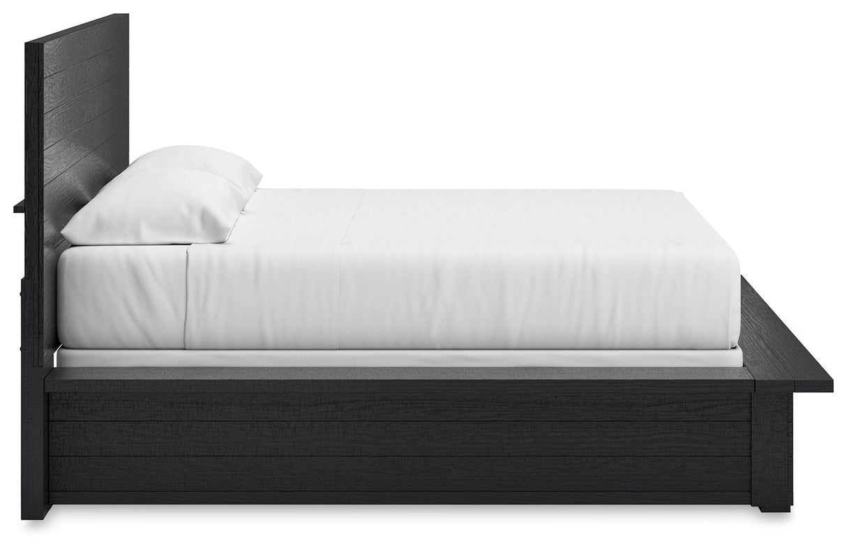 Londer - Black - King Panel Bed