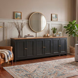 Sophia - 97" Console w/ 6 Doors - Black