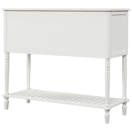 Hearth & Haven Stella Buffet Storage Cabinet With Bottom Shelf, White