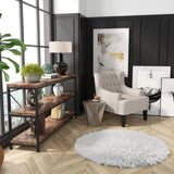 Console Table With 3 Tier Storage Shelves Finish, Slim Narrow Design For Living Entryway - Brown / Black