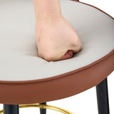 Upholstered Rotatable Bar Chair With Metal Legs For Dining Room