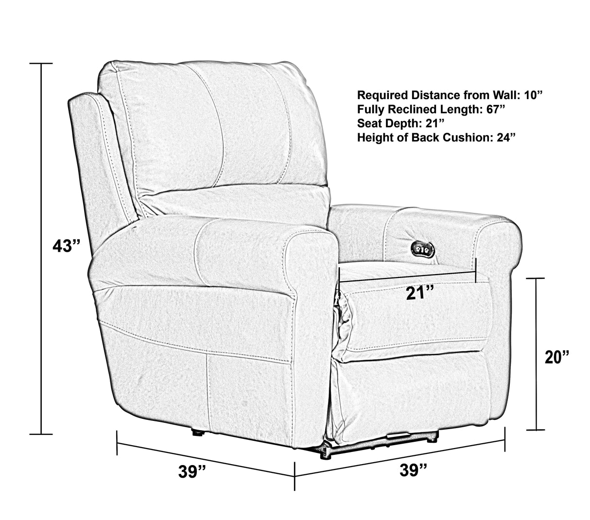 Torretta - Power Lay Flat Recliner