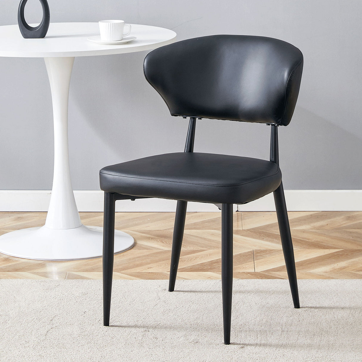 Minimalist Ergonomic Dining Chair With Curved Backres (Set of 4)