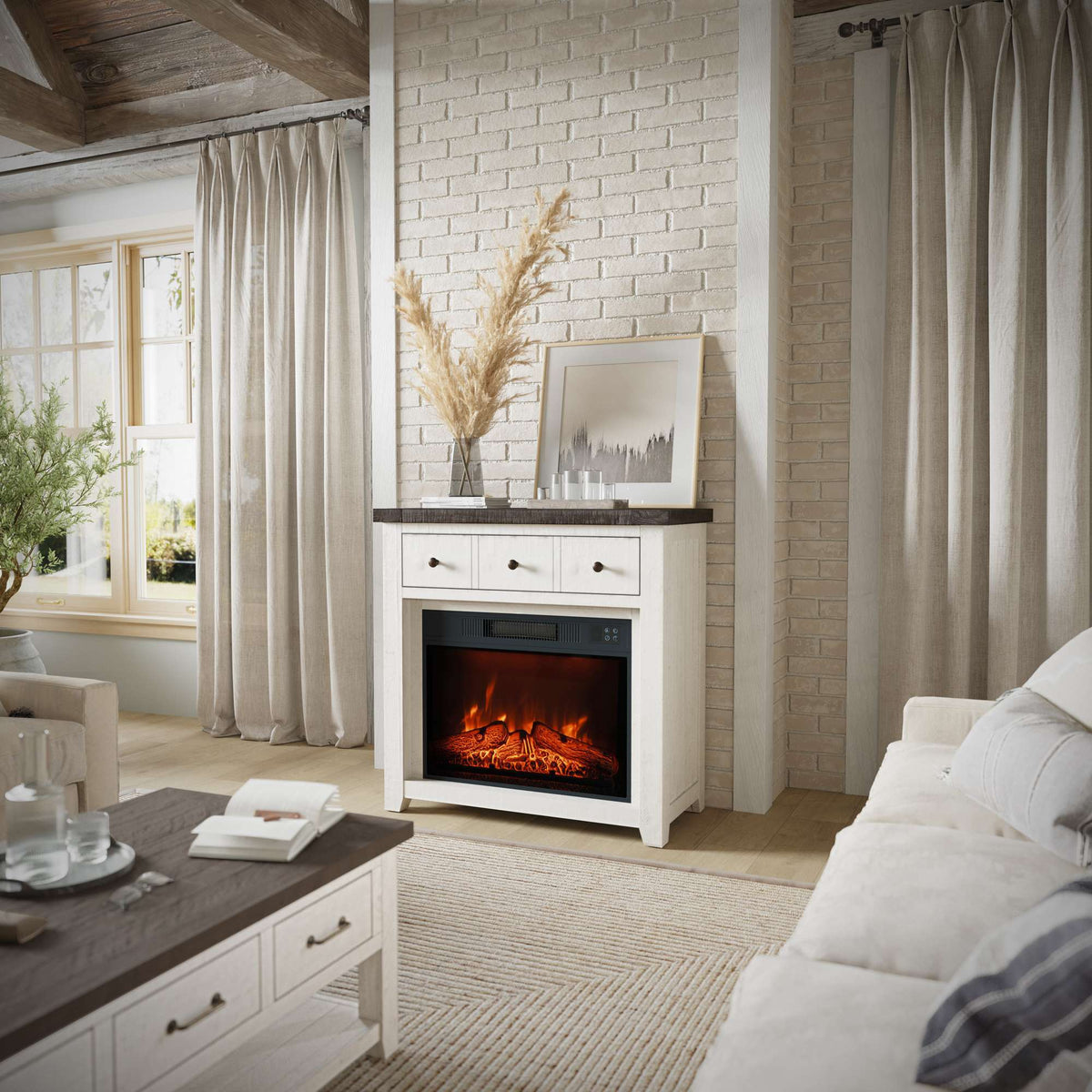 Madison County - Electric Fireplace Media Console