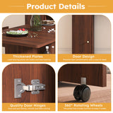 Multifunctional Folding Dining Table With Wall-Mounted Sideboard & Storage