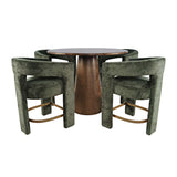 Gwen - 5 Piece Counter Dining Set - Dark Brown Table