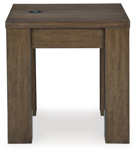 Rosswain - Square End Table - Warm Brown