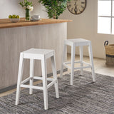 Counter Barstool (Set of 2), Rubber Wood - White