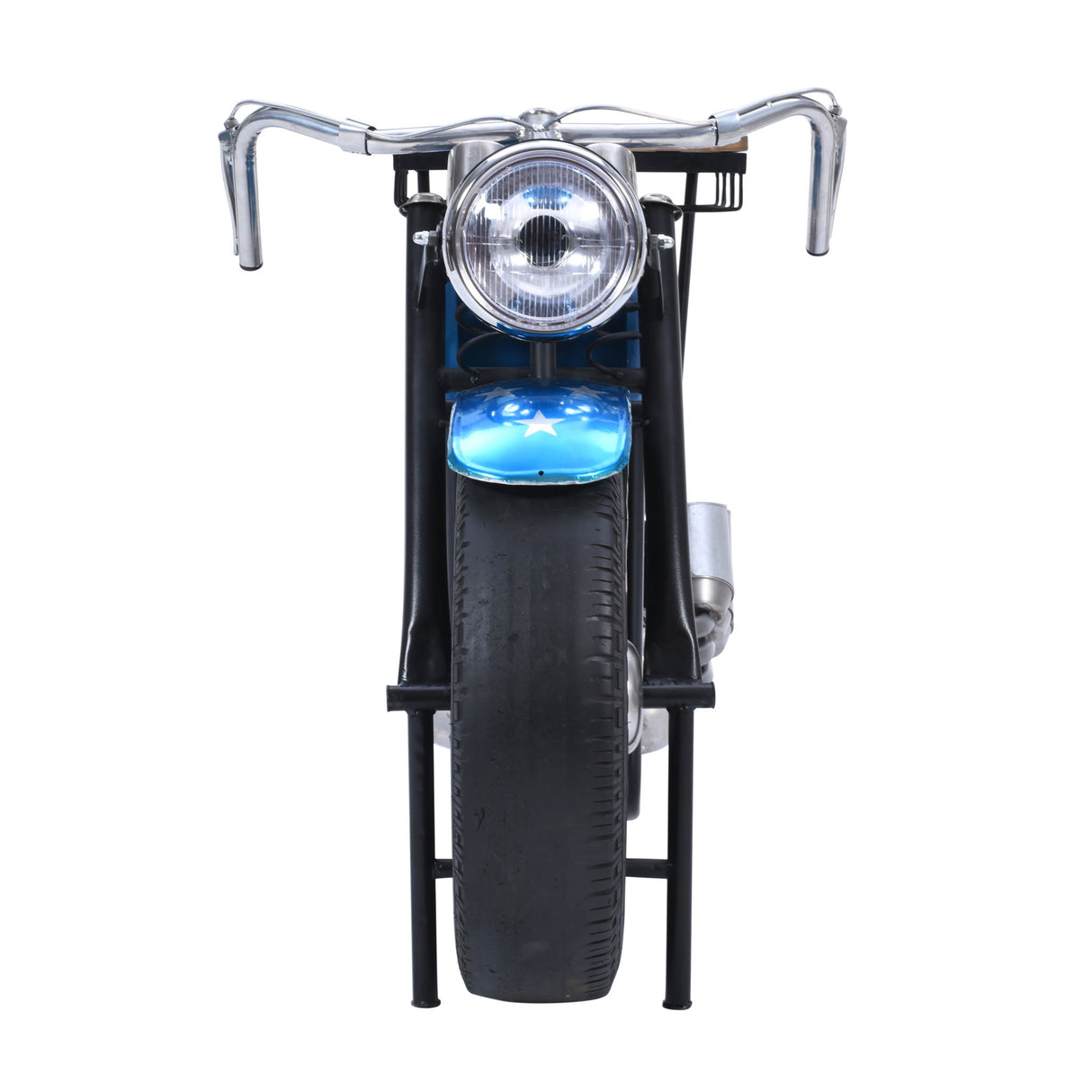 Glory Days - Roadie Vintage Motorcycle Bar Table - Vintage Red, White, And Blue