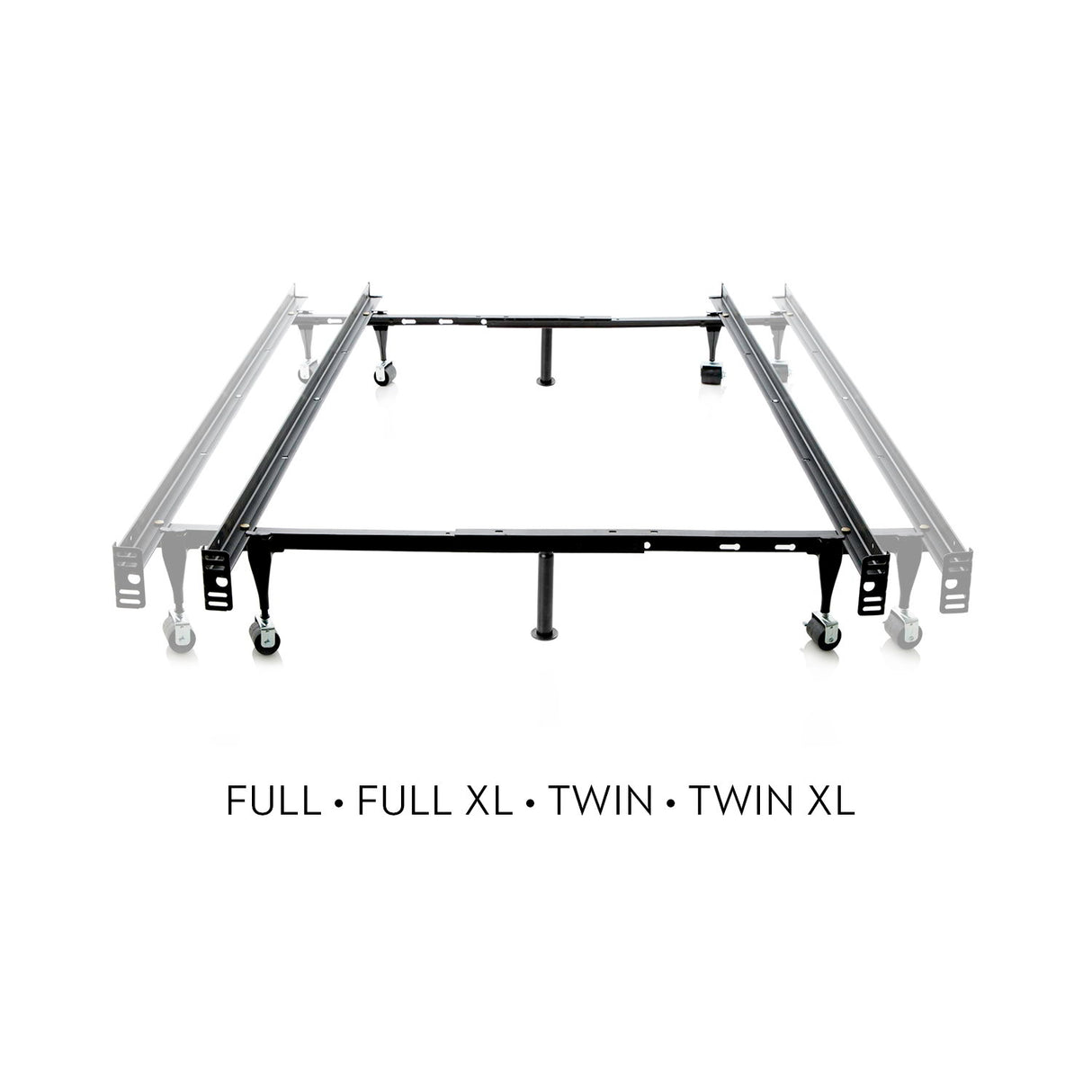 Malouf - Twin over Full Adjustable Bed Frame - Wheels