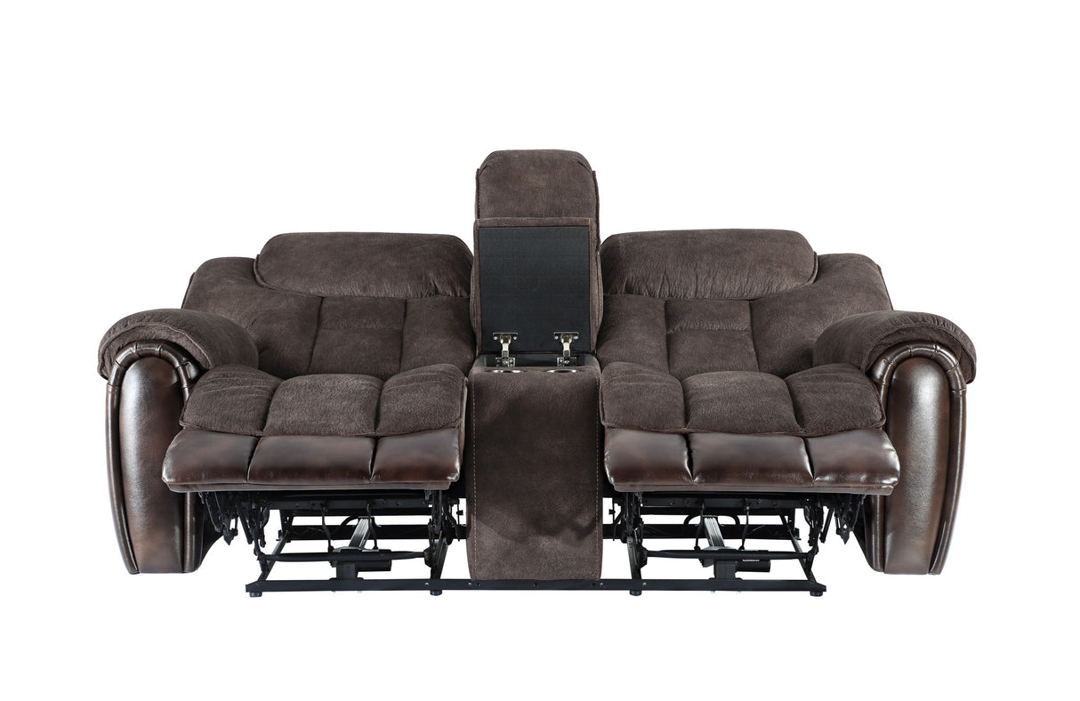 Apollo - Dual Power Console Loveseat - Black
